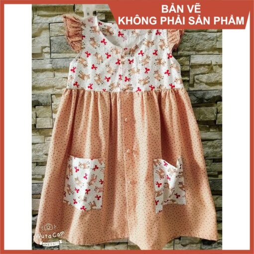 Rập giấy A0 mã R400 - đầm cánh tiên cho bé - Hình ảnh 4
