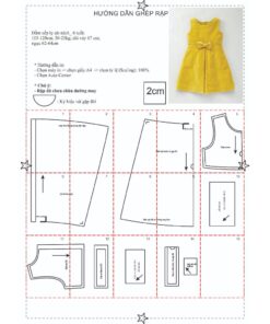 Alternative view of Rập giấy A0 đầm bé gái mã R348