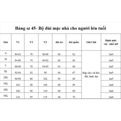 Rập giấy A0 bộ mặc nhà cho mẹ mã 45 - Hình ảnh 3