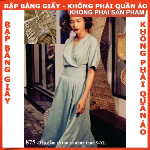 Rập giấy A0 đầm tay liền mã 875