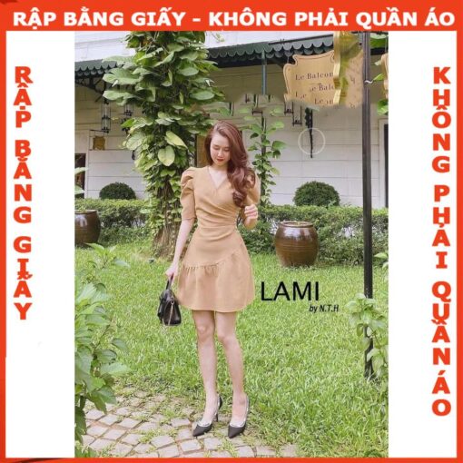 Rập đầm tay phồng xếp ly 1 bên mã 1284 - Hình ảnh 3