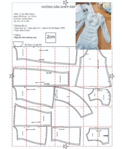 Alternative view of Rập giấy A0 mã 1480 - đầm tay dài