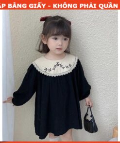 Rập giấy A0 đầm cổ trò bé gái mã R439