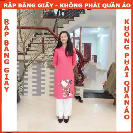 Rập giấy A0 may bộ áo dài mã AD21( áo + quần) - Hình ảnh 4