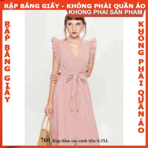 Rập giấy A0 mã 760 - đầm cánh tiên