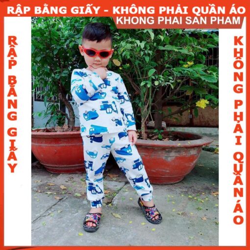 Rập giấy A0 bộ dài tay bé trai mã R139 - Hình ảnh 2