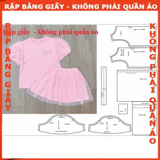 Rập giấy A0 bộ váy bé gái mã R489