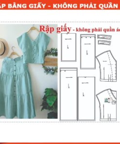 Rập giấy A0  mã 01 set váy áo mặc được