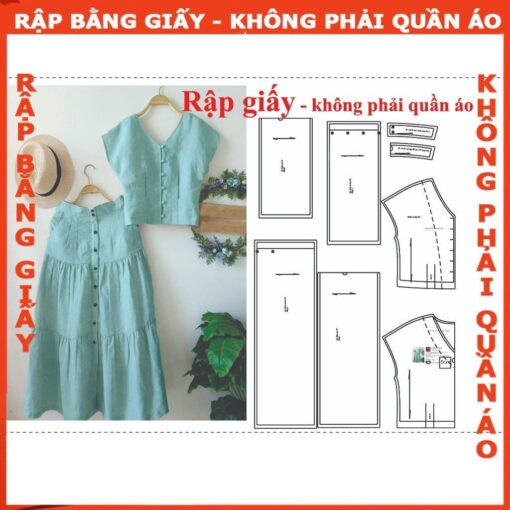 Rập giấy A0  mã 01 set váy áo mặc được
