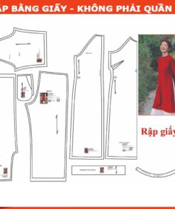 Rập giấy A0 bộ áo dài dáng suông mã AD15