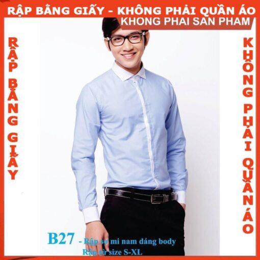 Rập giấy A0 mã B27 - áo sơm mi dài tay phom ôm