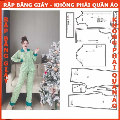 Rập giấy A0 mã 1456- bộ cổ sen