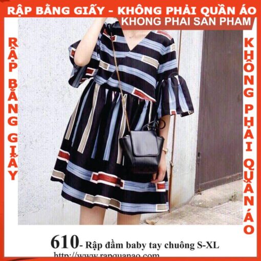 Rập giấy A0 mã 610 - đầm babydoll