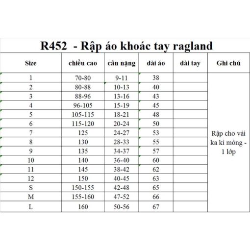 Rập giấy A0 mã R452 - áo khoác mẹ bé - Hình ảnh 4
