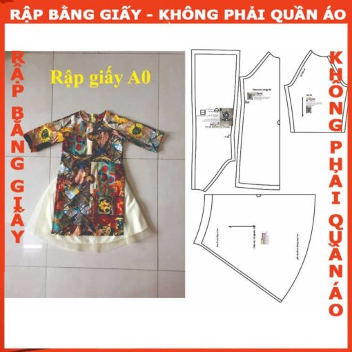 Rập giấy A0 áo dài cách tân cho bé mã AD02