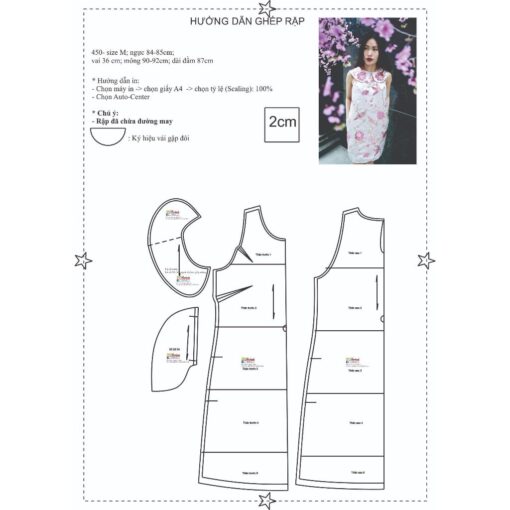 Rập mã 450 - đầm cổ sen dáng suông - Hình ảnh 2