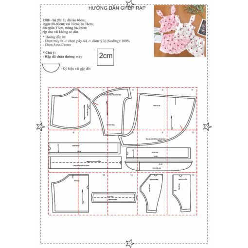 Rập giấy mã 1508 - bộ mặc nhà - Hình ảnh 2