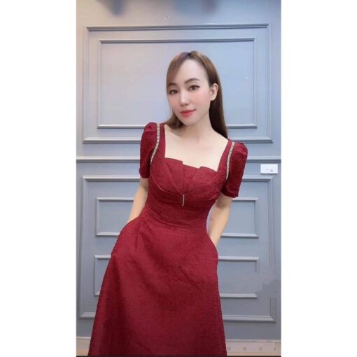 Rập giấy A0 mã 1653 - đầm cổ vuông - Hình ảnh 2