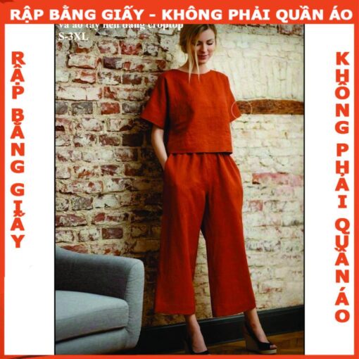 Rập giấy mã 1275 - bộ ống suông lưng tay liền - Hình ảnh 2