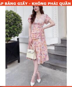 Rập giấy A0 mã 261 - đầm xòe tay cánh hồng