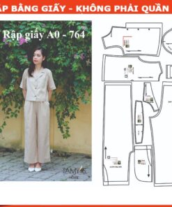 Rập  mã 764 rập bộ quần suông lưng thun