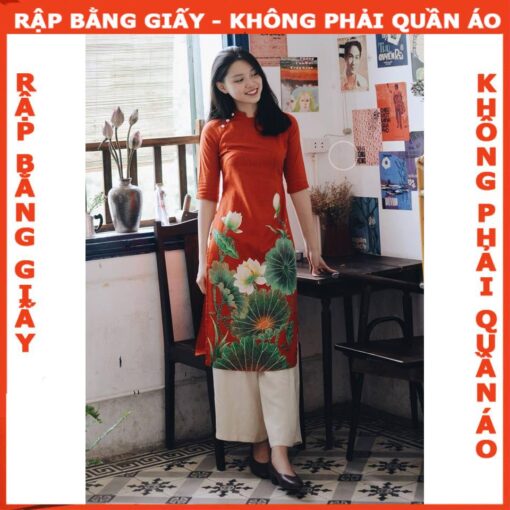 Rập giấy A0 may bộ áo dài mã AD21( áo + quần) - Hình ảnh 2