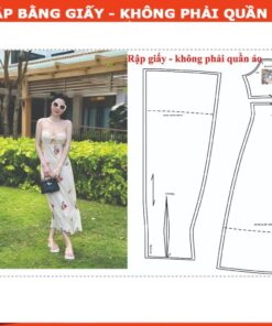 Rập giấy A0 may đầm dây xoắn ngực 1667