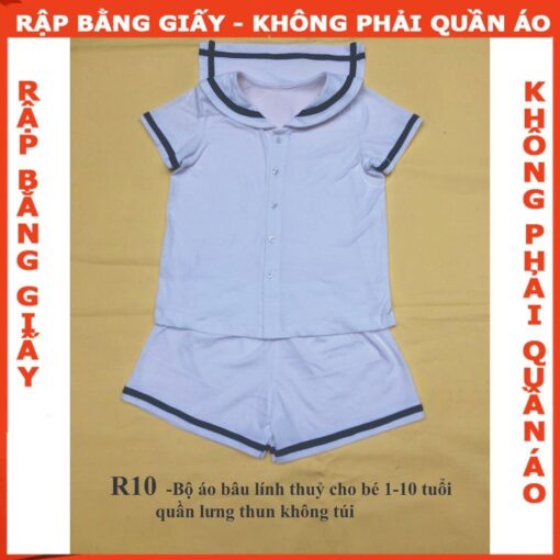 Rập giấy A0 mã R10 - bộ thun bâu lính thủy cho bé