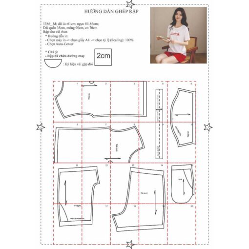 Rập giấy A0 mã 1386 - bộ thun - Hình ảnh 4