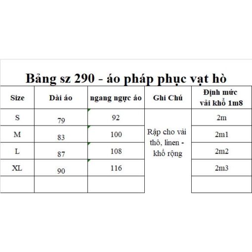 Rập giấy mã 290 - áo pháp phục vạt hò - Hình ảnh 6