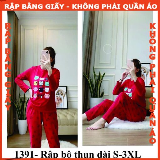 Rập giấy A0  bộ thun tay dài mã 1391 - Hình ảnh 2