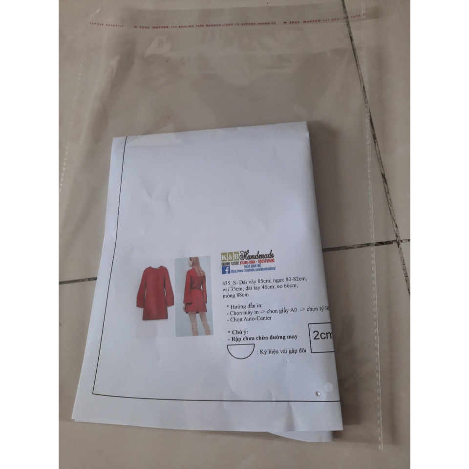 Rập giấy A0 đầm cổ trò bé gái mã R439 - Hình ảnh 3