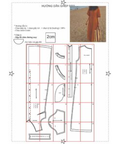 Alternative view of Rập giấy A0 mã 636 - đầm maxi cổ tim