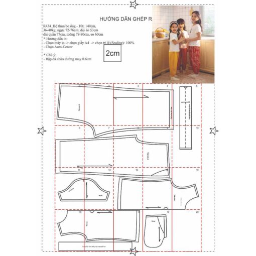 Rập giấy A0 R434 - bộ bo ống mẹ bé - Hình ảnh 4