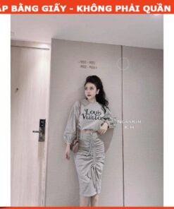 Alternative view of Rập set chân váy ôm và áo croptop mã 1095