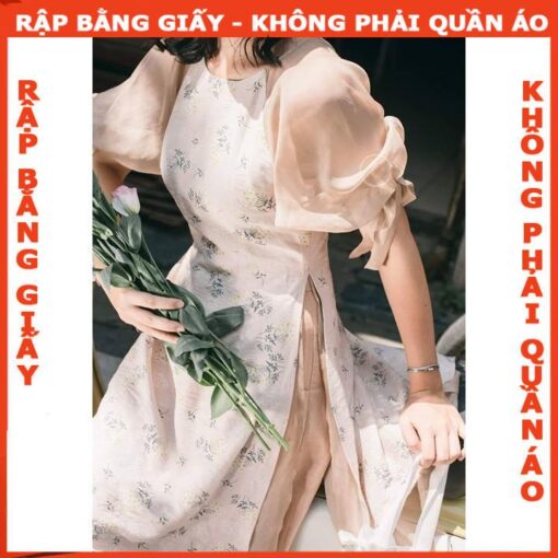 Rập giấy A0 mã AD22 - áo dài 2 lớp tay phồng