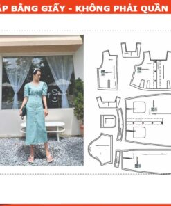 Rập giấy A0 mã 357 - set váy A áo cổ vuông