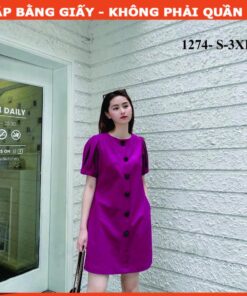 Rập giấy A0 mã 1274 - đầm suông tay phồng