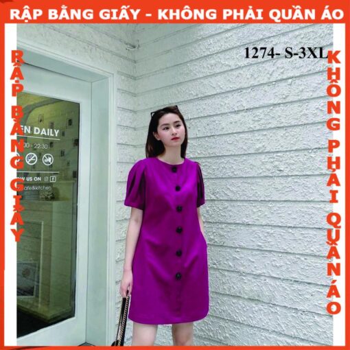 Rập giấy A0 mã 1274 - đầm suông tay phồng
