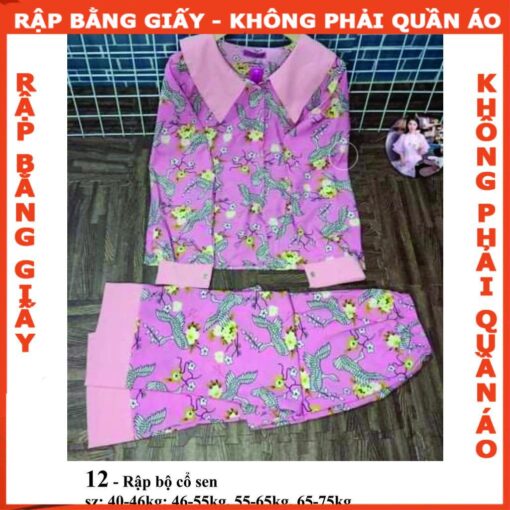 Rập giấy A0 mã 12 - Rập bộ dài quần ống suông - Hình ảnh 2