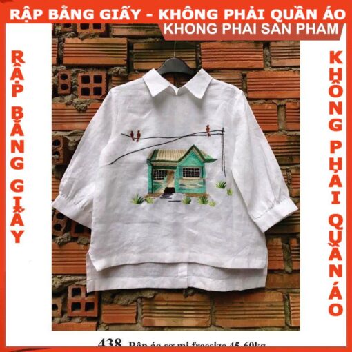 Rập  áo croptop sơ mi mã 438