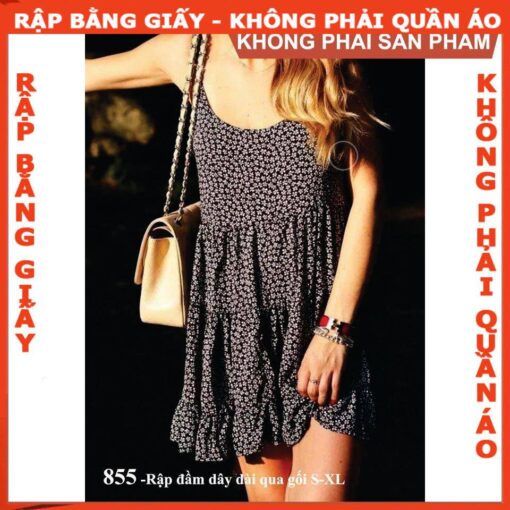 Rập giấy mã 855 - đầm dây mặc nhà