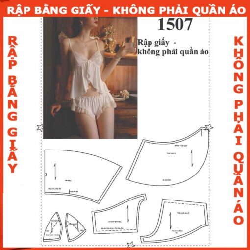 Rập giấy mã 1507 - bộ ngủ dây phối ren