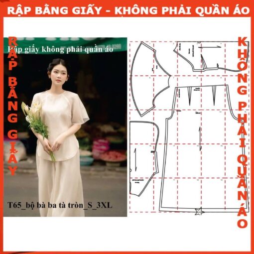 Rập giấy A0 bộ ragland cánh tiên mã T65
