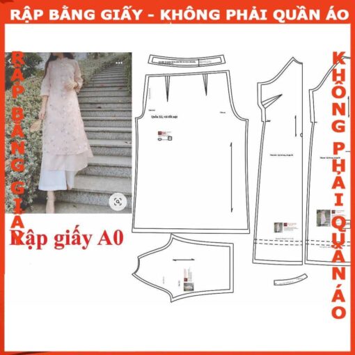 Rập giấy A0 may bộ áo dài mã AD13