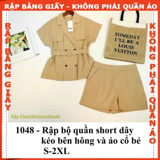 Rập giấy mã 1048 - bộ short - Hình ảnh 2