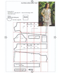Alternative view of Rập đầm mã 604 - đầm cổ ve dáng suông