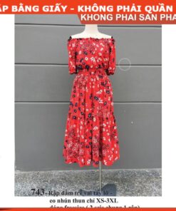 Rập giấy A0 mã 743 - đầm trễ vai tay lỡ