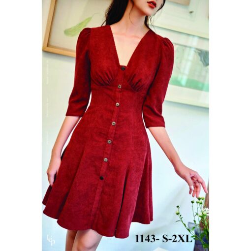 Rập giấy A0 mã 1143 - đầm 7 mảnh - Hình ảnh 3