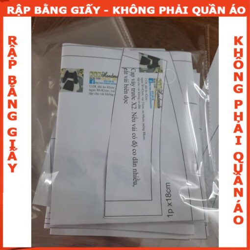 Rập giấy A0 mã 1328 - set váy áo nữ - Hình ảnh 4